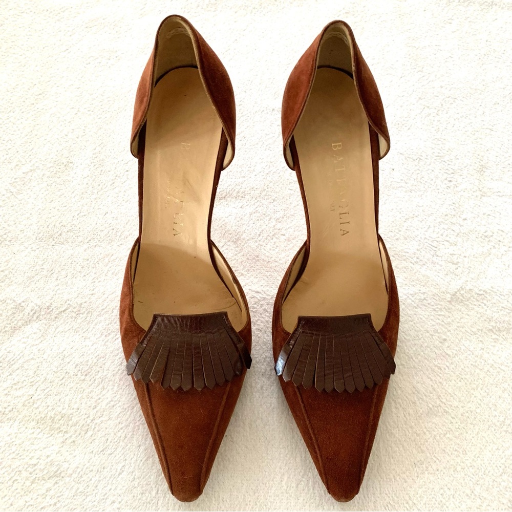 Battaglia Suede Leather Heels Size 8